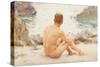 Charlie Seated on the Sand, 1907-Henry Scott Tuke-Stretched Canvas