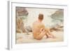 Charlie Seated on the Sand, 1907-Henry Scott Tuke-Framed Giclee Print