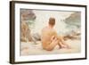 Charlie Seated on the Sand, 1907-Henry Scott Tuke-Framed Giclee Print