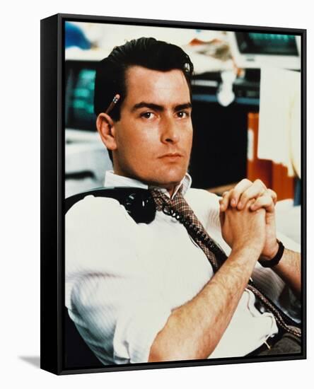 Charlie Sheen - Wall Street-null-Framed Stretched Canvas