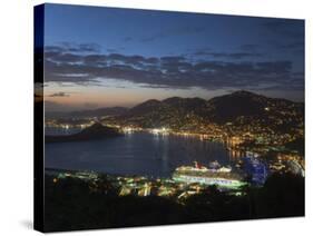 Charlotte Amalie and Cruise Ship Dock of Havensight, St. Thomas, U.S. Virgin Islands, West Indies-Gavin Hellier-Stretched Canvas