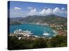 Charlotte Amalie and Cruise Ship Dock of Havensight, St. Thomas, U.S. Virgin Islands, West Indies-Gavin Hellier-Stretched Canvas