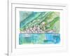 Charlotte Amalie View From Water with Boats-M. Bleichner-Framed Art Print