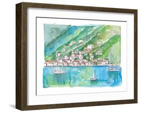 Charlotte Amalie View From Water with Boats-M. Bleichner-Framed Art Print