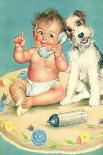 Baby Talks, Dog Listens-Charlotte Becker-Stretched Canvas