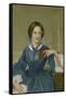 Charlotte Bronte, English Author-Science Source-Framed Stretched Canvas