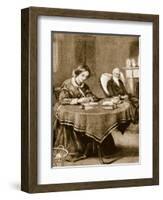 Charlotte Bronte Working on 'Jane Eyre'-null-Framed Giclee Print