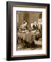 Charlotte Bronte Working on 'Jane Eyre'-null-Framed Giclee Print