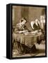 Charlotte Bronte Working on 'Jane Eyre'-null-Framed Stretched Canvas
