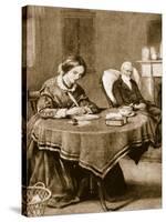 Charlotte Bronte Working on 'Jane Eyre'-null-Stretched Canvas