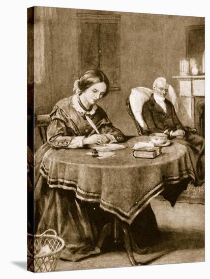 Charlotte Bronte Working on 'Jane Eyre'-null-Stretched Canvas