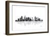 Charlotte NC Skyline BG 1-Marlene Watson-Framed Giclee Print