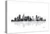 Charlotte NC Skyline BG 1-Marlene Watson-Stretched Canvas