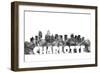 Charlotte NC Skyline BG 2-Marlene Watson-Framed Giclee Print