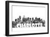 Charlotte NC Skyline BG 2-Marlene Watson-Framed Giclee Print