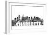 Charlotte NC Skyline BG 2-Marlene Watson-Framed Giclee Print