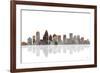 Charlotte NC Skyline BW 1-Marlene Watson-Framed Giclee Print