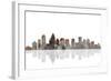 Charlotte NC Skyline BW 1-Marlene Watson-Framed Giclee Print