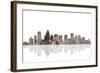 Charlotte NC Skyline BW 1-Marlene Watson-Framed Giclee Print