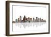 Charlotte NC Skyline BW 1-Marlene Watson-Framed Giclee Print