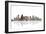 Charlotte NC Skyline BW 1-Marlene Watson-Framed Giclee Print