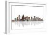 Charlotte NC Skyline BW 1-Marlene Watson-Framed Giclee Print