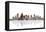 Charlotte NC Skyline BW 1-Marlene Watson-Framed Stretched Canvas