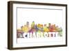 Charlotte NC Skyline Mclr 2-Marlene Watson-Framed Giclee Print