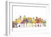 Charlotte NC Skyline Mclr 2-Marlene Watson-Framed Giclee Print