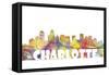 Charlotte NC Skyline Mclr 2-Marlene Watson-Framed Stretched Canvas