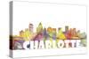 Charlotte NC Skyline Mclr 2-Marlene Watson-Stretched Canvas