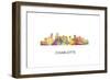 Charlotte Nc Skyline-Marlene Watson-Framed Giclee Print