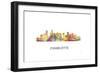 Charlotte Nc Skyline-Marlene Watson-Framed Giclee Print