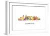 Charlotte Nc Skyline-Marlene Watson-Framed Giclee Print