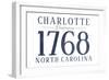 Charlotte, North Carolina - Established Date (Blue)-Lantern Press-Framed Art Print