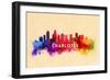 Charlotte, North Carolina - Skyline Abstract-Lantern Press-Framed Art Print