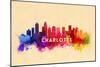 Charlotte, North Carolina - Skyline Abstract-Lantern Press-Mounted Art Print