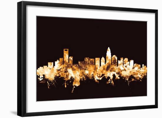 Charlotte North Carolina Skyline-Michael Tompsett-Framed Art Print