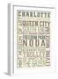 Charlotte, North Carolina - Typography-Lantern Press-Framed Art Print