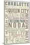 Charlotte, North Carolina - Typography-Lantern Press-Mounted Art Print