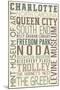 Charlotte, North Carolina - Typography-Lantern Press-Mounted Art Print