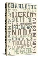 Charlotte, North Carolina - Typography-Lantern Press-Stretched Canvas