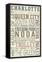 Charlotte, North Carolina - Typography-Lantern Press-Framed Stretched Canvas