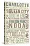 Charlotte, North Carolina - Typography-Lantern Press-Stretched Canvas