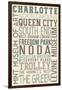 Charlotte, North Carolina - Typography-Lantern Press-Framed Art Print