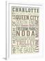 Charlotte, North Carolina - Typography-Lantern Press-Framed Art Print