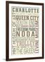 Charlotte, North Carolina - Typography-Lantern Press-Framed Art Print