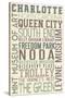 Charlotte, North Carolina - Typography-Lantern Press-Stretched Canvas