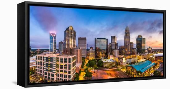 Charlotte, North Carolina, USA Uptown Skyline Panorama-Sean Pavone-Framed Stretched Canvas