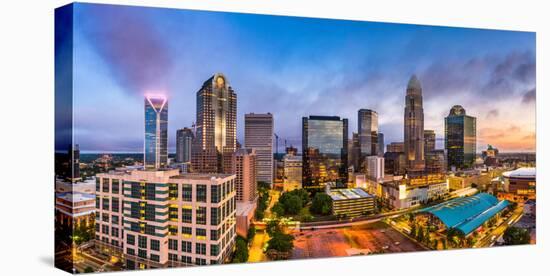 Charlotte, North Carolina, USA Uptown Skyline Panorama-Sean Pavone-Stretched Canvas